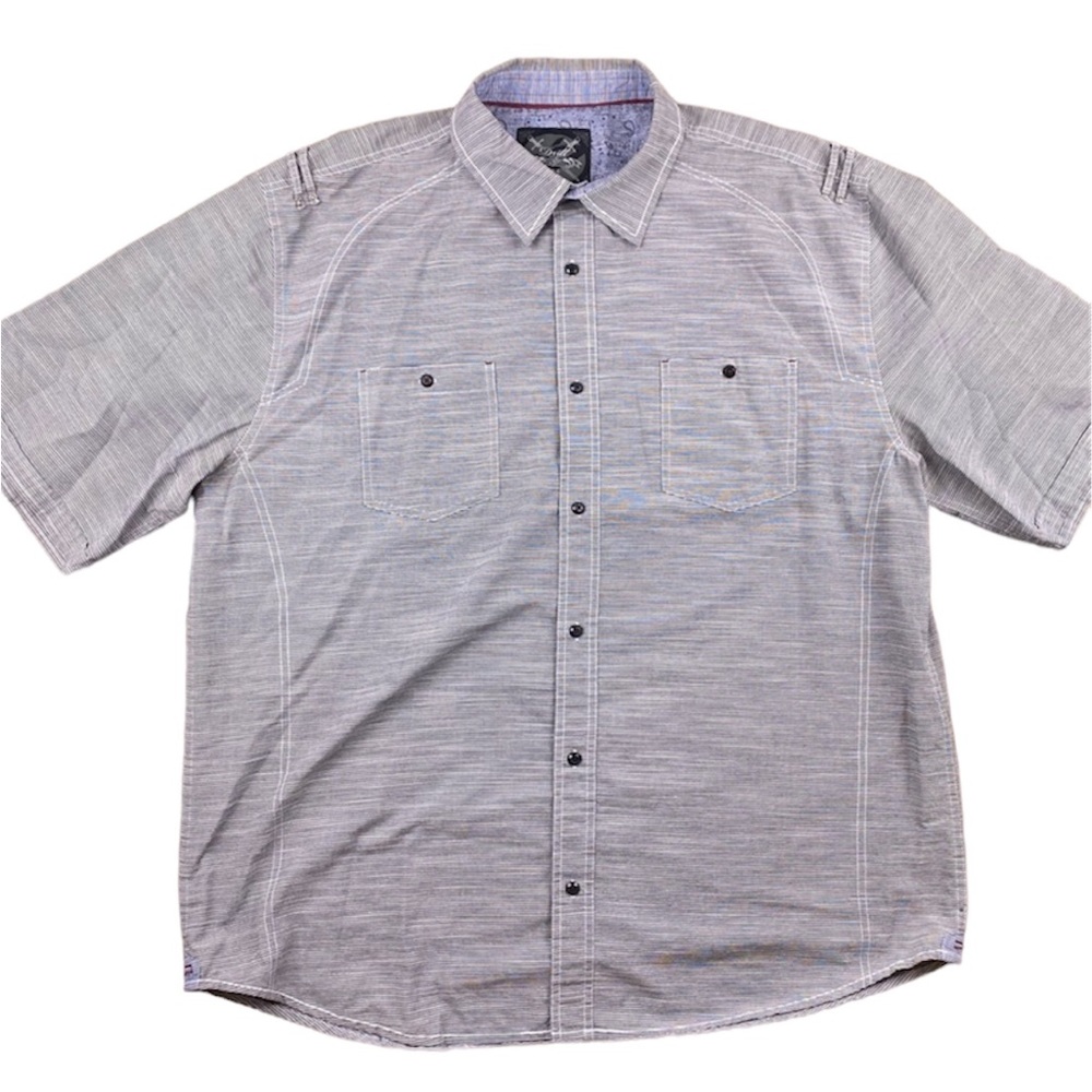 Drill NYC Men’s Short Sleeve Casual Button Down Shirt Light Weight Size 3XLB